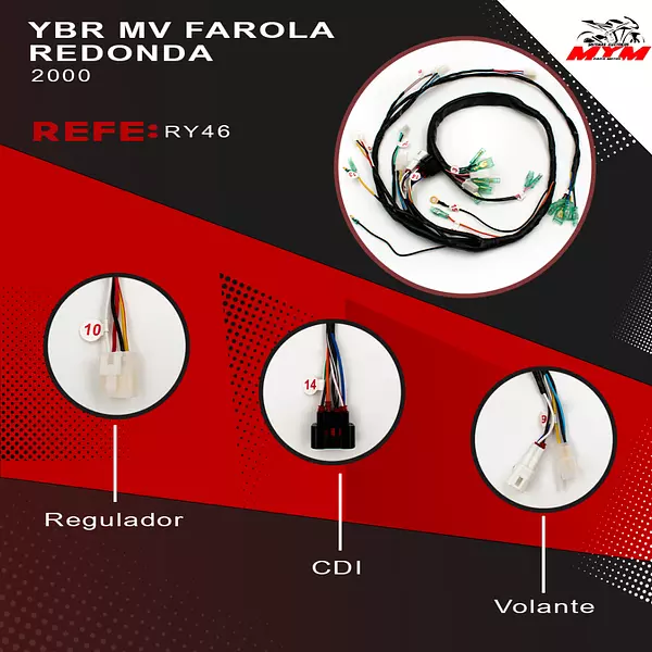 Sistema Electrico Ybr 125 Modelo Viejo Farola Redonda Yamaha