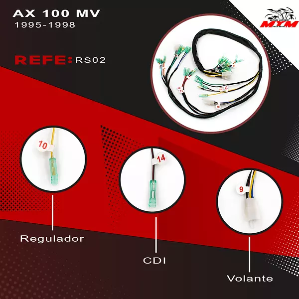 Sistema Electrico Ax 100 Modelo Viejo 1995-1998 Suzuki