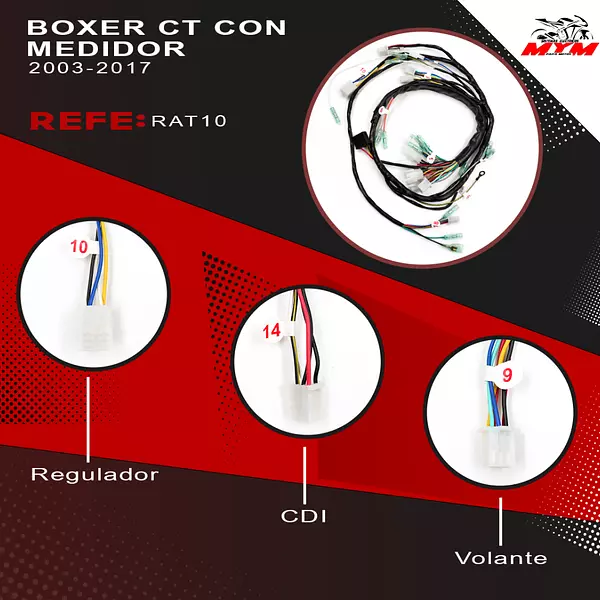 Sistema Electrico Boxer Ct 100 Con Medidor De Gasolna Auteco