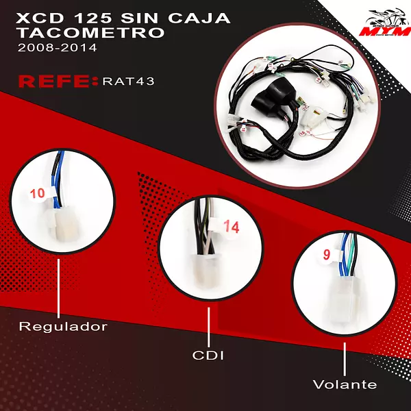 Sistema Electrico Xcd 125 Auteco Sin Caja De Tacometro