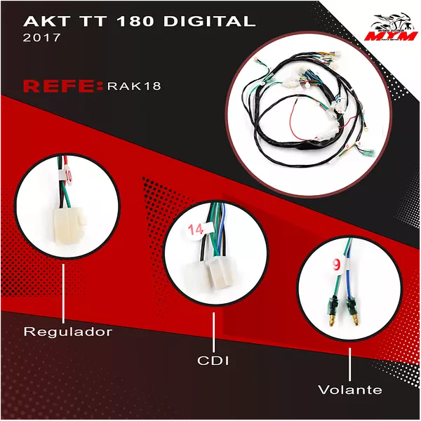 Sistema Electrico Akt Tt 180 Tacometro Digital