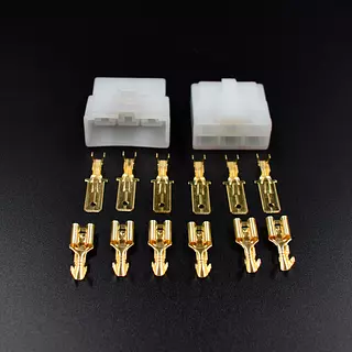 Conectores 6 Vias Hembra Y Macho + Terminales 1/4