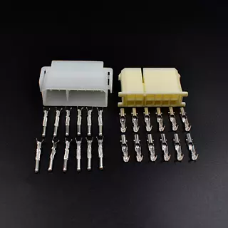 Conectores 12 Vias Hembra Y Macho + Terminales De V 80