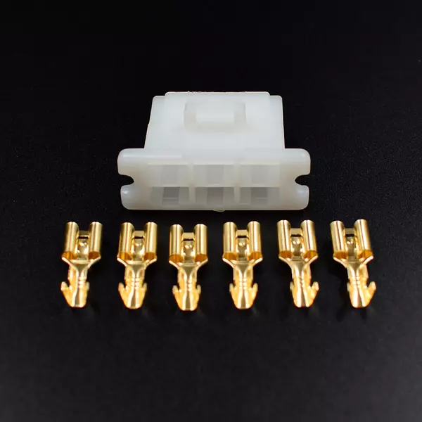 Conector 6 Vias Macho + Terminales 1/4