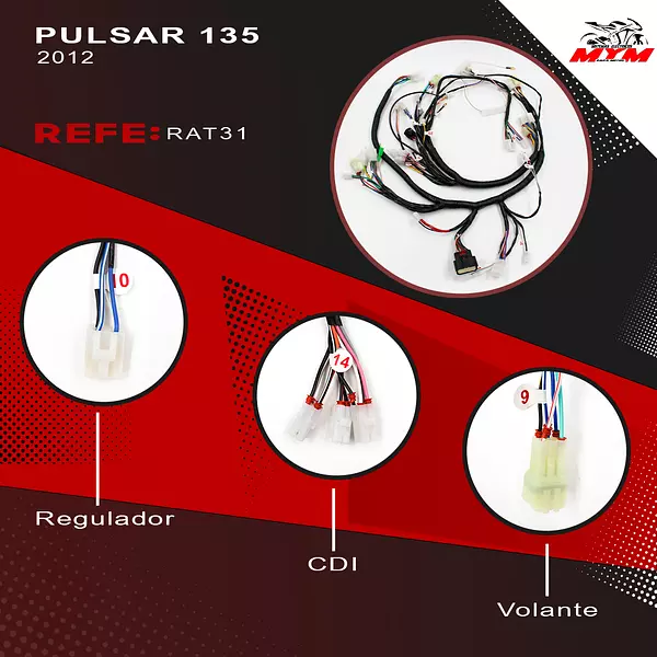 Sistema Electrico Pulsar 135 Auteco Completo Dos Partes