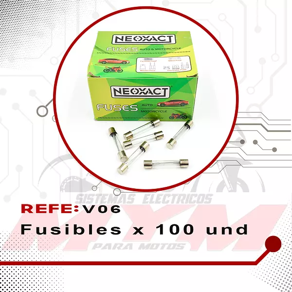 Caja Fusibles X 100 Unidades 20 Amperios