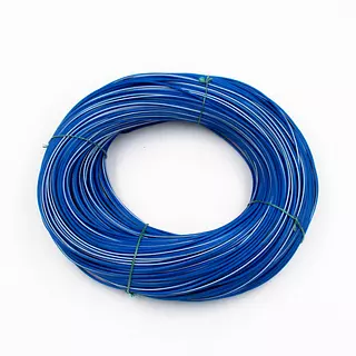 Cable Vehicular Azul Raya Blanca Calibre 20 En Cobre 20 Hilos