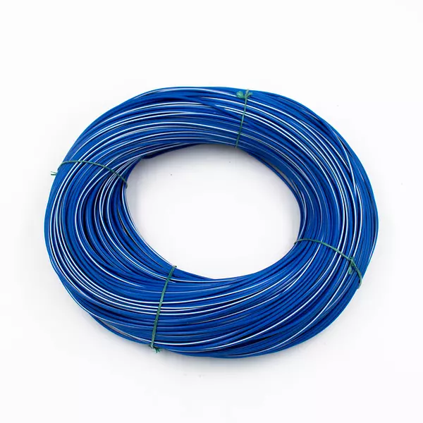 Cable Vehicular Azul Raya Blanca Calibre 20 En Cobre 20 Hilos