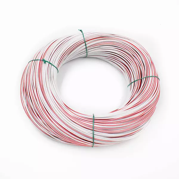 Cable Vehicular Blanco Raya Roja Calibre 20 En Cobre 20 Hilos