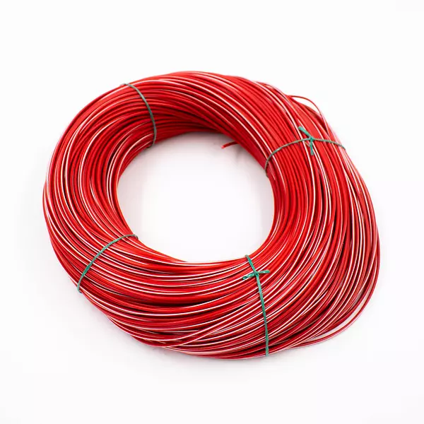 Cable Vehicular Rojo Raya Blanca Calibre 20 En Cobre 20 Hilos